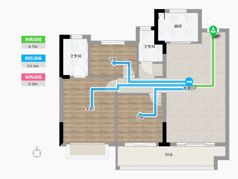 福建省-南平市-璀璨滨江-87.00-户型库-动静线