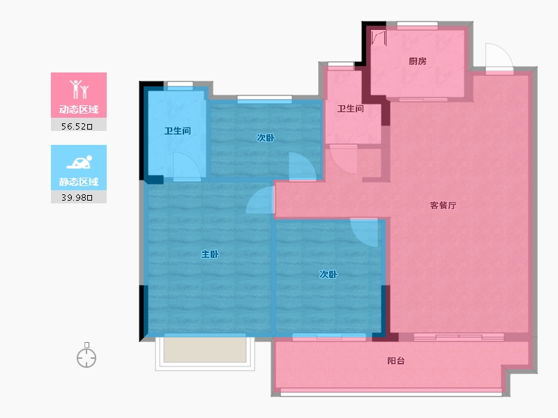 福建省-南平市-璀璨滨江-87.00-户型库-动静分区