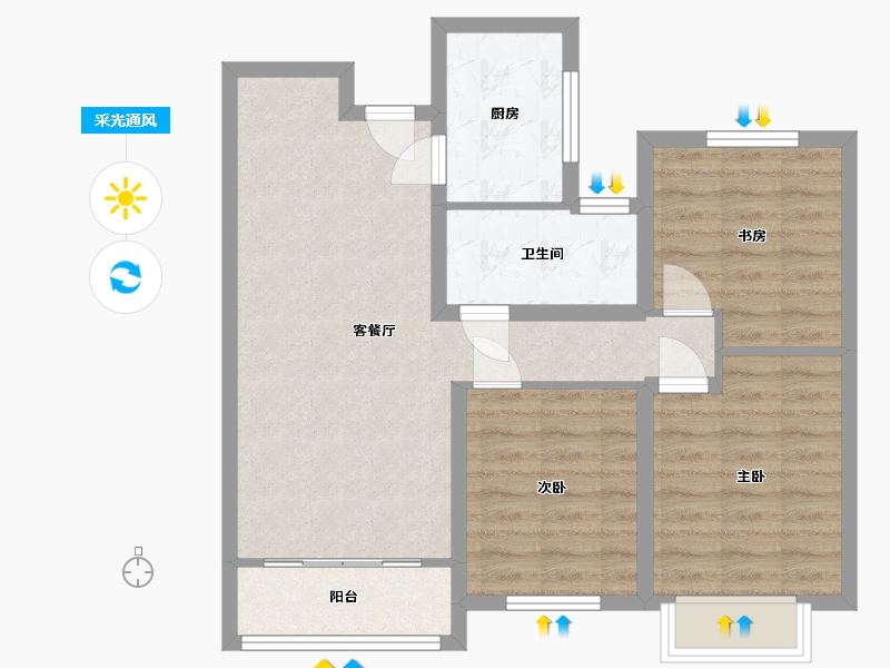 山东省-济南市-中建长清湖-79.32-户型库-采光通风