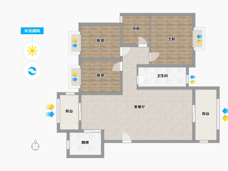 湖南省-岳阳市-湘阴精密广场-120.00-户型库-采光通风