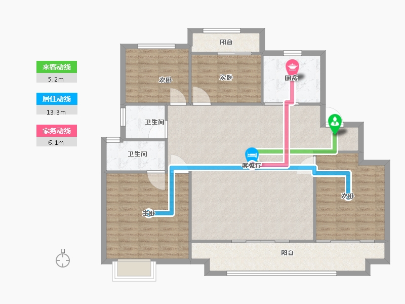 陕西省-安康市-中梁宸院-123.61-户型库-动静线