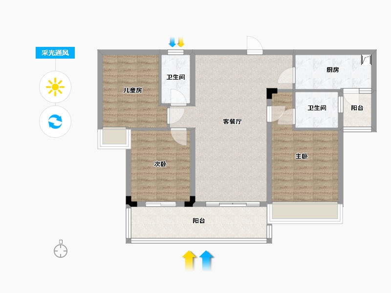 广西壮族自治区-百色市-田东碧桂园-114.00-户型库-采光通风