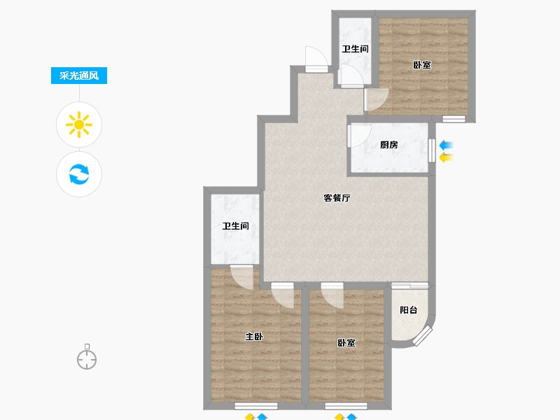 北京-北京市-似海怡家-98.00-户型库-采光通风