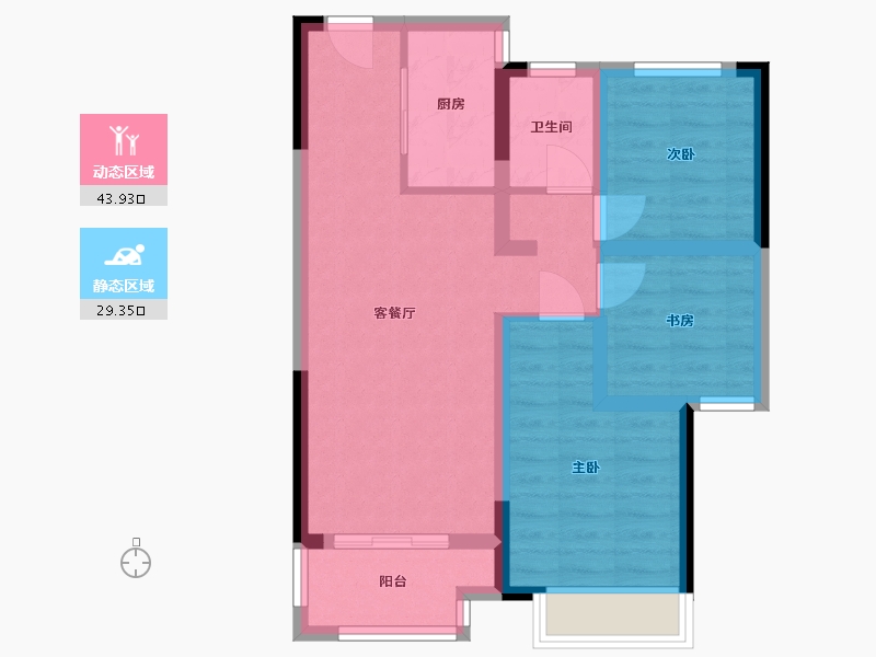 河南省-郑州市-浩创梧桐花语-72.00-户型库-动静分区