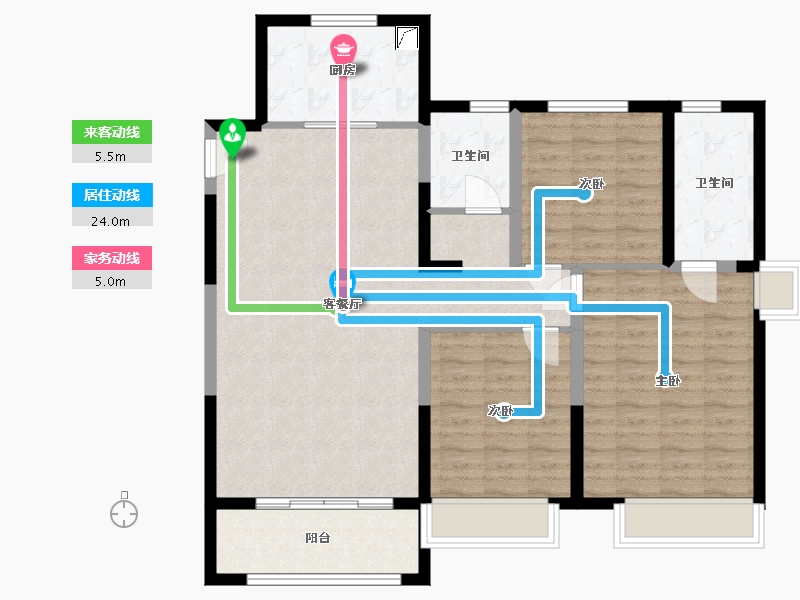 山东省-泰安市-保利鲁坤岳麓府-105.00-户型库-动静线