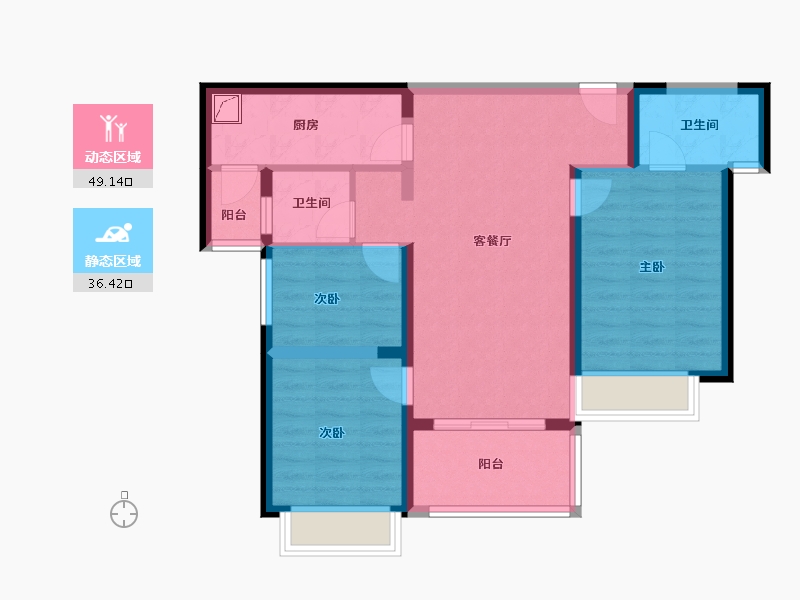 云南省-昆明市-万科大都会-90.00-户型库-动静分区