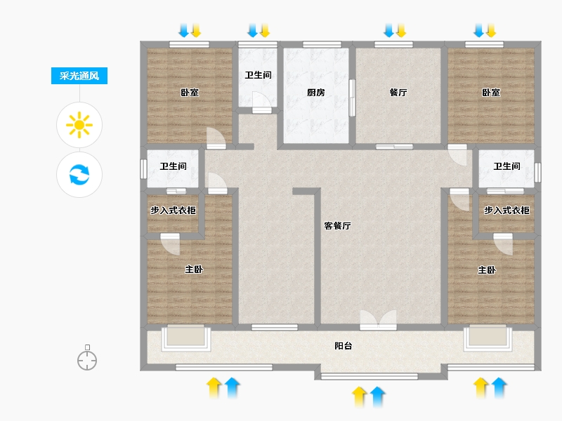 浙江省-杭州市-农村-159.33-户型库-采光通风