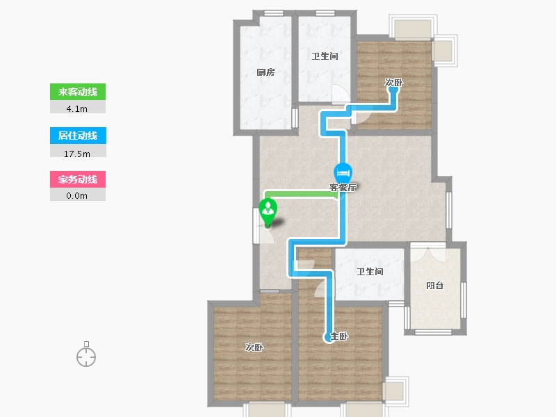 宁夏回族自治区-石嘴山市-文枢苑-130.00-户型库-动静线