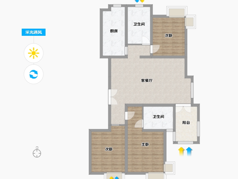 宁夏回族自治区-石嘴山市-文枢苑-130.00-户型库-采光通风