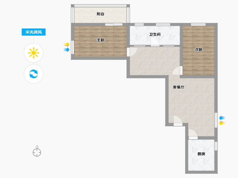 北京-北京市-和平街十五区-75.00-户型库-采光通风