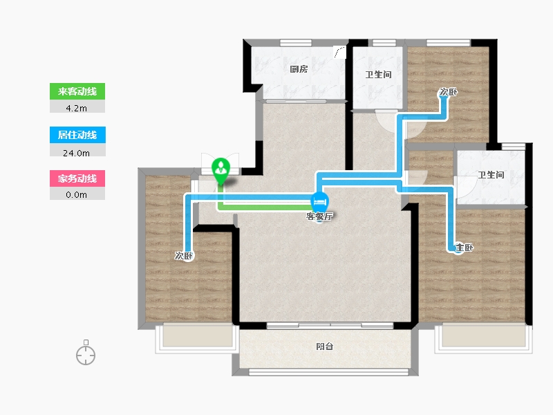 山东省-泰安市-保利鲁坤岳麓府-105.00-户型库-动静线