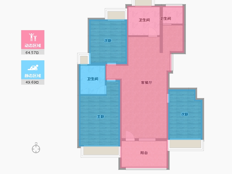 宁夏回族自治区-石嘴山市-文枢苑-120.00-户型库-动静分区