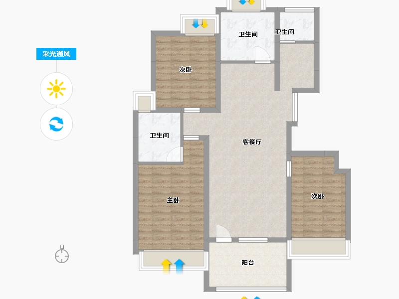 宁夏回族自治区-石嘴山市-文枢苑-120.00-户型库-采光通风