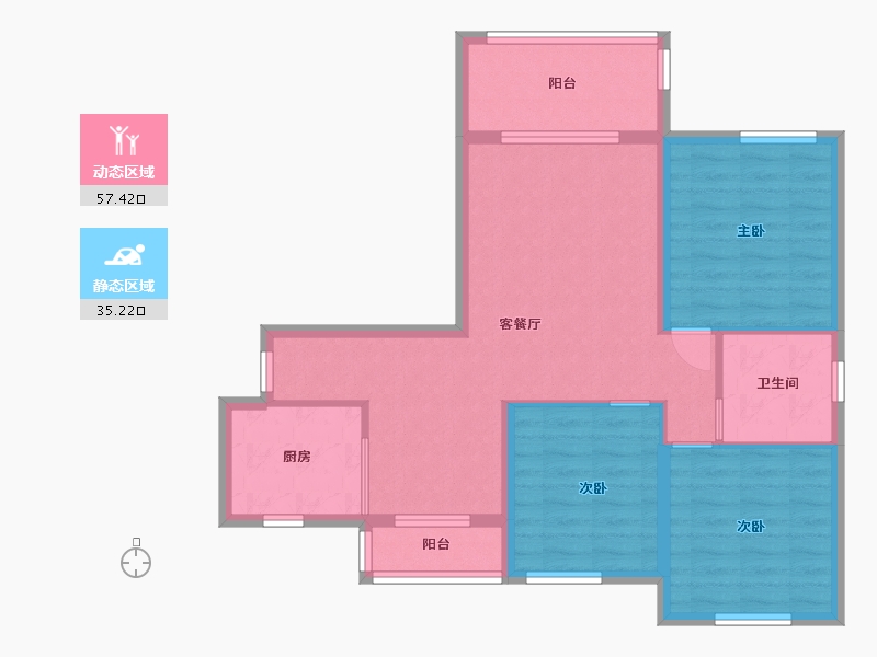 湖北省-荆州市-龙城怡景园-83.00-户型库-动静分区