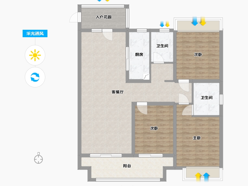 河南省-驻马店市-银城悦府-107.00-户型库-采光通风