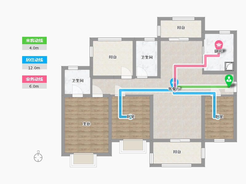 广东省-江门市-保利中央公馆-96.00-户型库-动静线