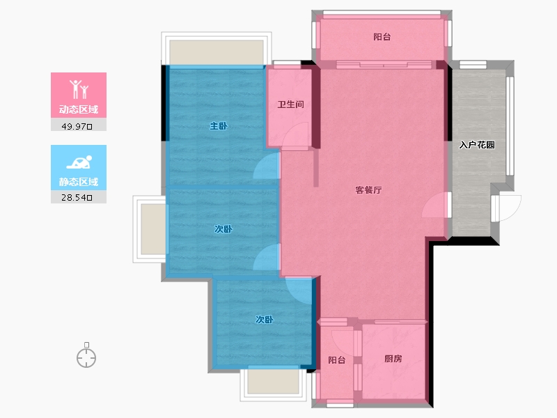 广东省-惠州市-臻园-77.92-户型库-动静分区