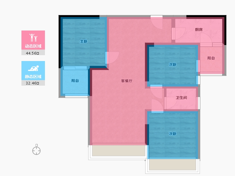 四川省-自贡市-瑞尊华府-70.00-户型库-动静分区