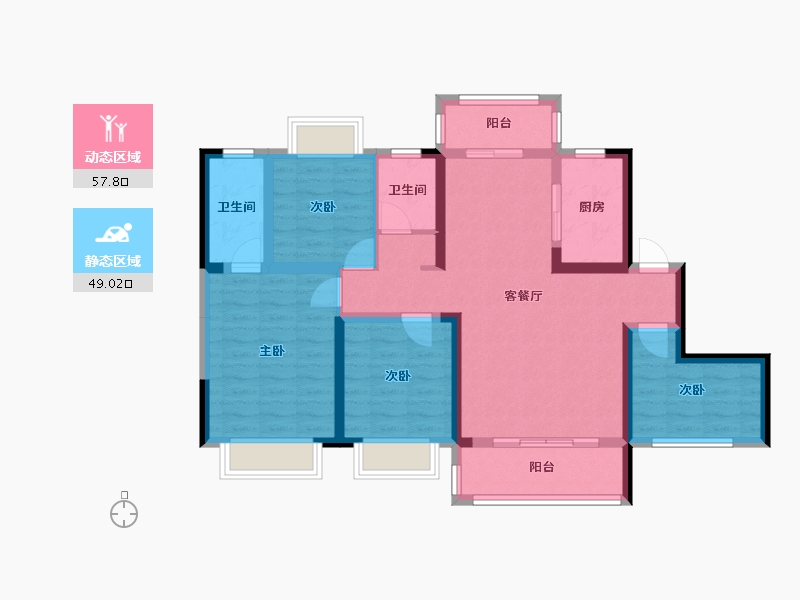 湖南省-永州市-宏一城市广场-138.00-户型库-动静分区