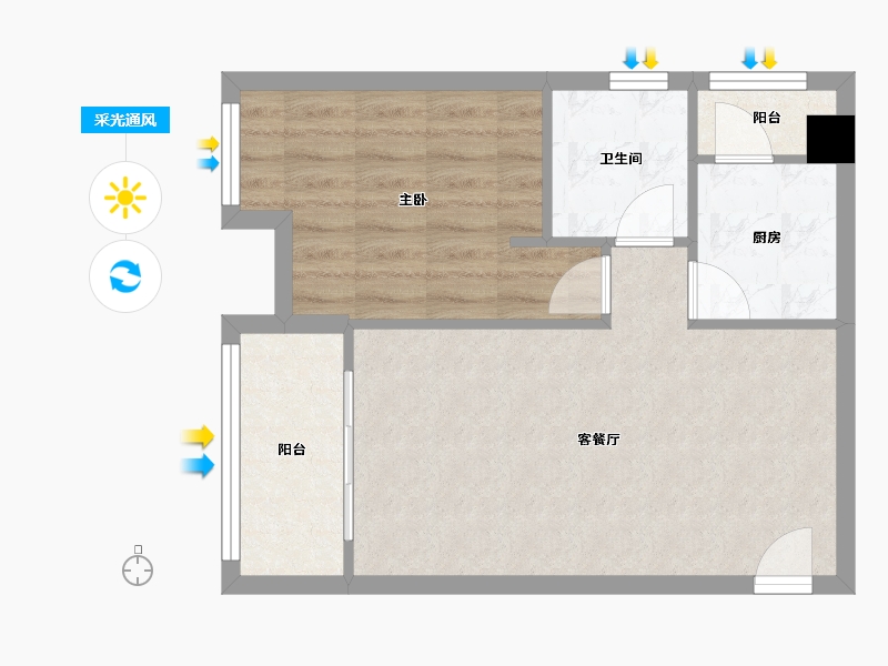 广东省-深圳市-中航北苑大厦-50.00-户型库-采光通风