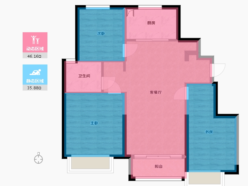 天津-天津市-悦境雅苑-90.00-户型库-动静分区