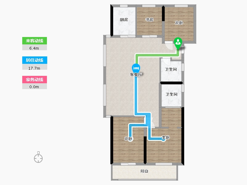 湖北省-仙桃市-祥生-120.00-户型库-动静线