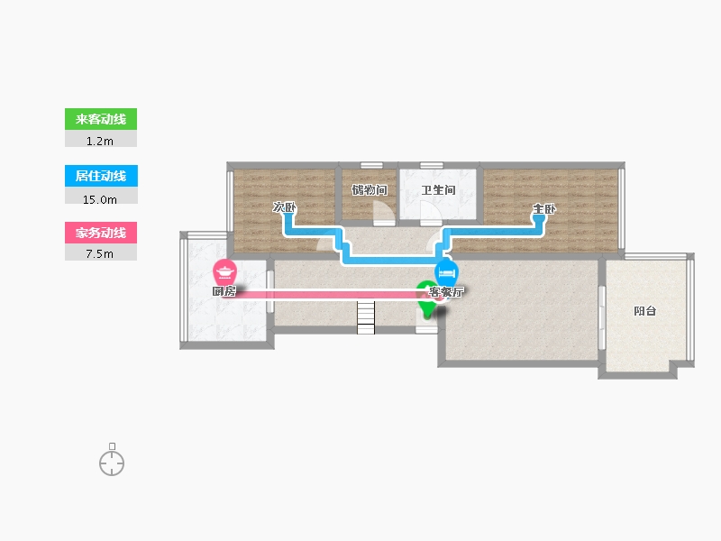 北京-北京市-朝新嘉园-90.00-户型库-动静线