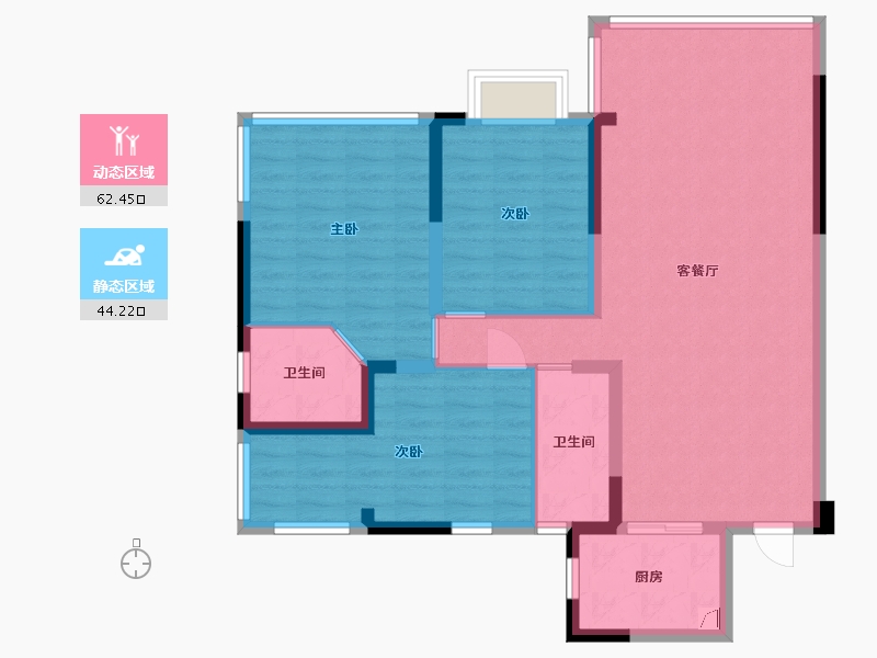 湖南省-衡阳市-金河湾尚品6栋2单元1108-110.00-户型库-动静分区