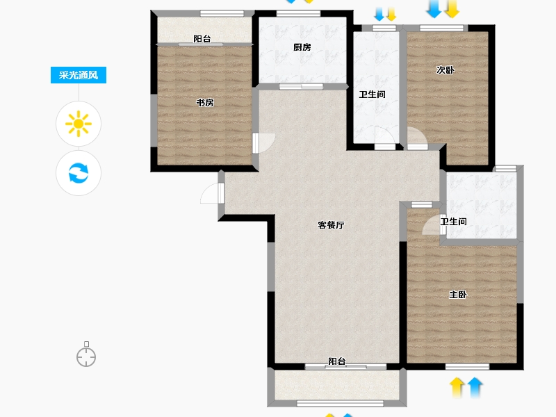 河南省-郑州市-铁炉-140.00-户型库-采光通风