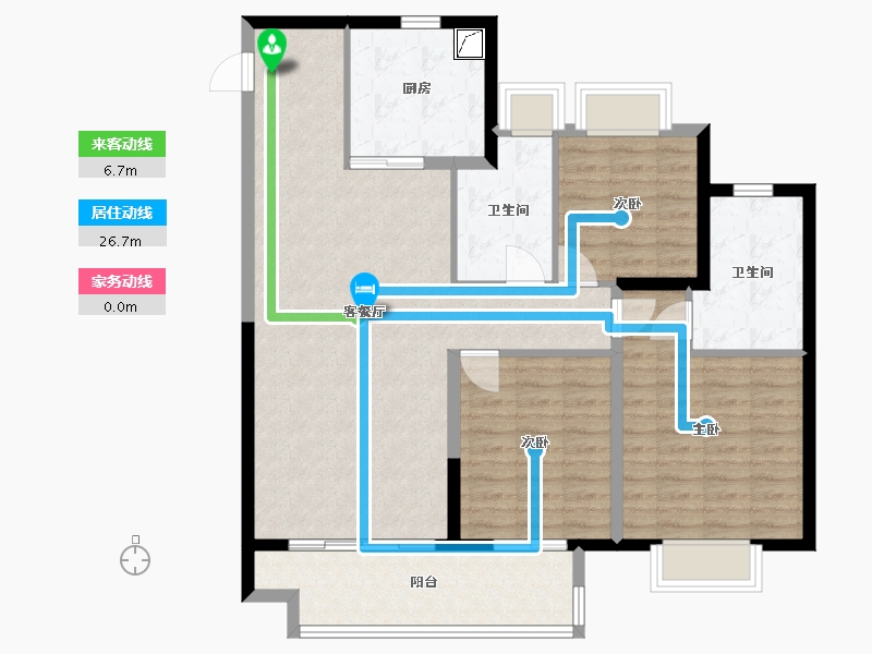 江苏省-无锡市-金玥湾-105.00-户型库-动静线