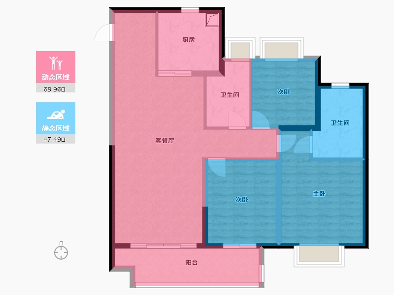 江苏省-无锡市-金玥湾-105.00-户型库-动静分区