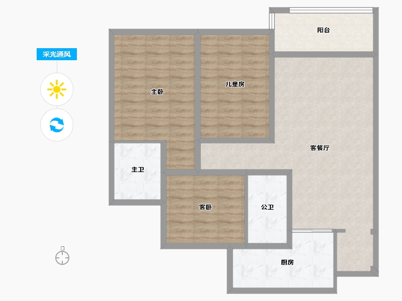 四川省-达州市-阳光熙云湖-89.23-户型库-采光通风