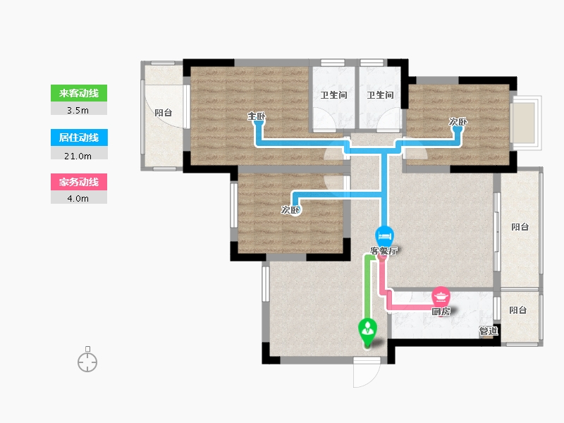 湖南省-长沙市-美联天骄城四期-93.72-户型库-动静线