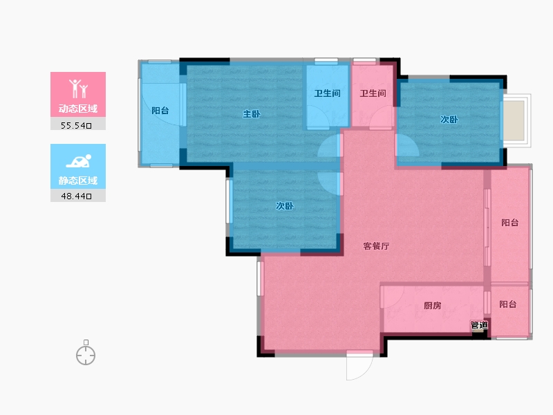 湖南省-长沙市-美联天骄城四期-93.72-户型库-动静分区