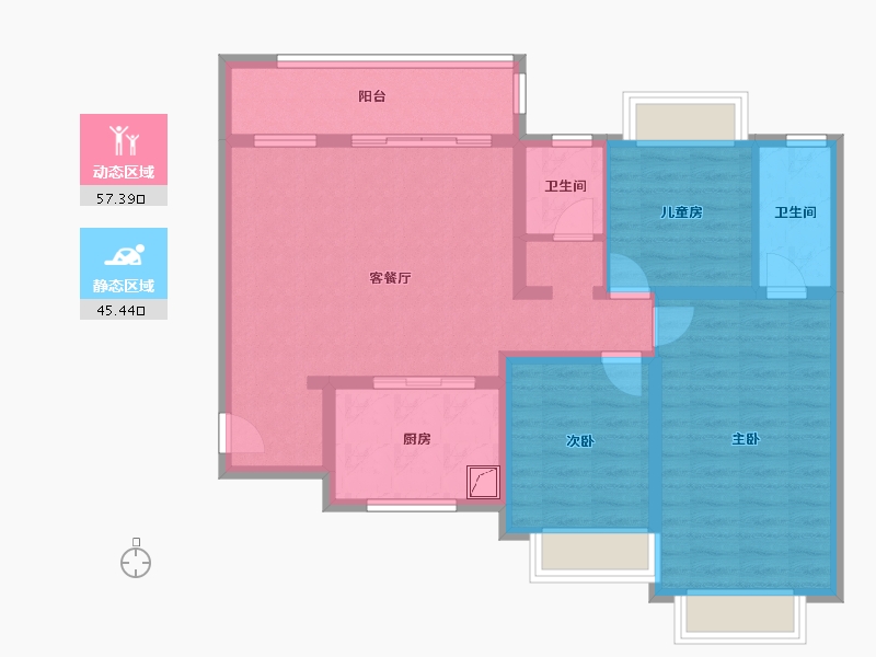 贵州省-遵义市-中民柒号苑-127.00-户型库-动静分区