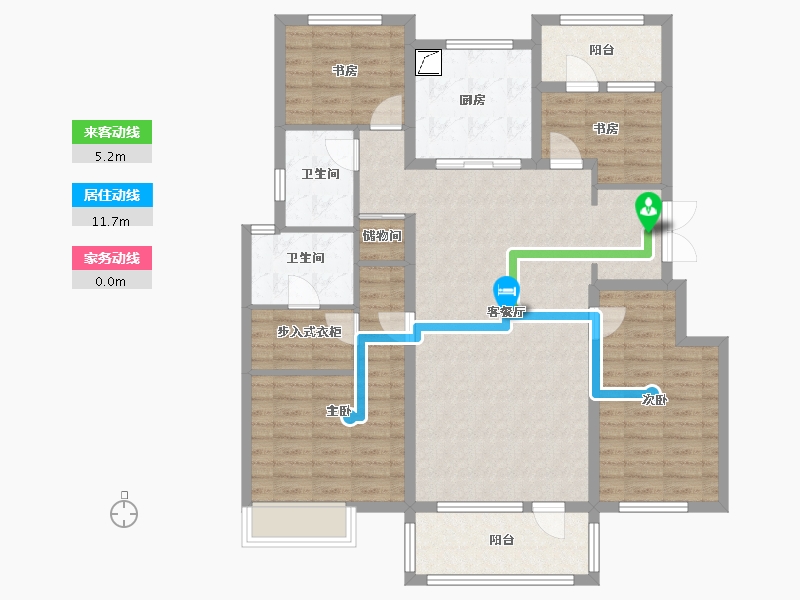 辽宁省-沈阳市-华润置地昭华里-123.00-户型库-动静线