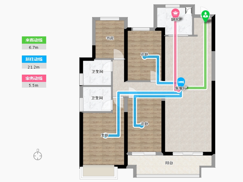 安徽省-芜湖市-芜湖中梁国宾天下-103.00-户型库-动静线