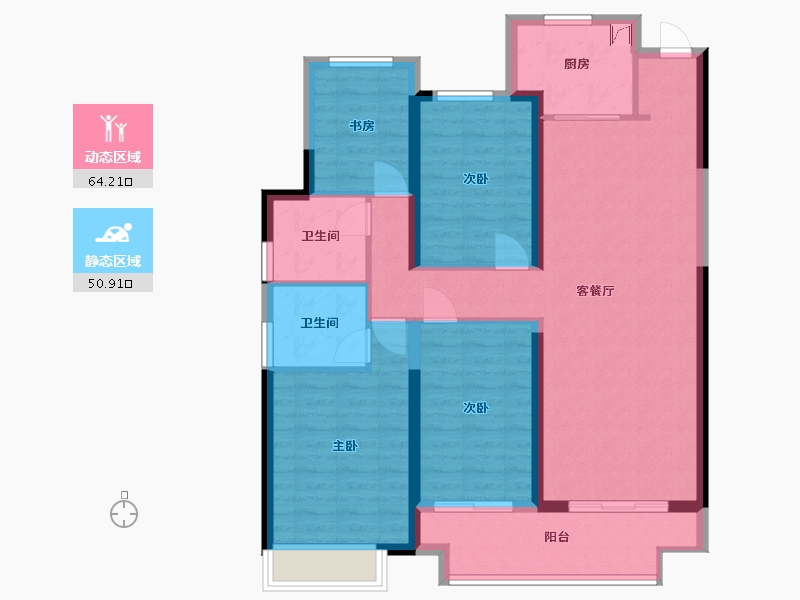 安徽省-芜湖市-芜湖中梁国宾天下-103.00-户型库-动静分区