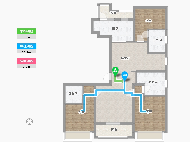 上海-上海市-前滩晶萃名邸-100.00-户型库-动静线