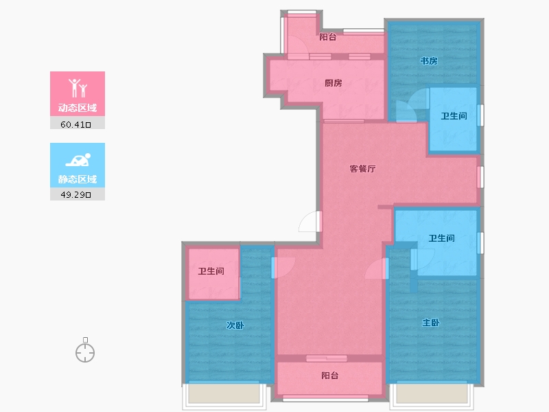 上海-上海市-前滩晶萃名邸-100.00-户型库-动静分区