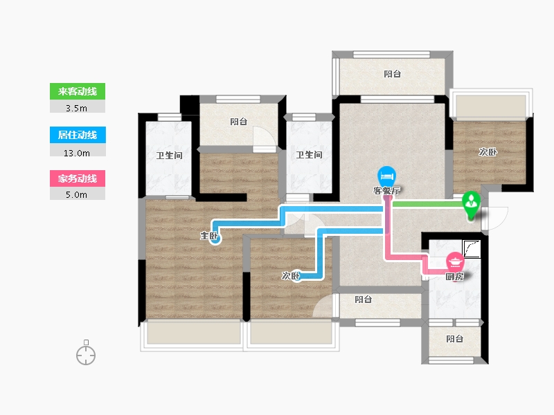 广东省-深圳市-朗泓・龙园大观-90.00-户型库-动静线