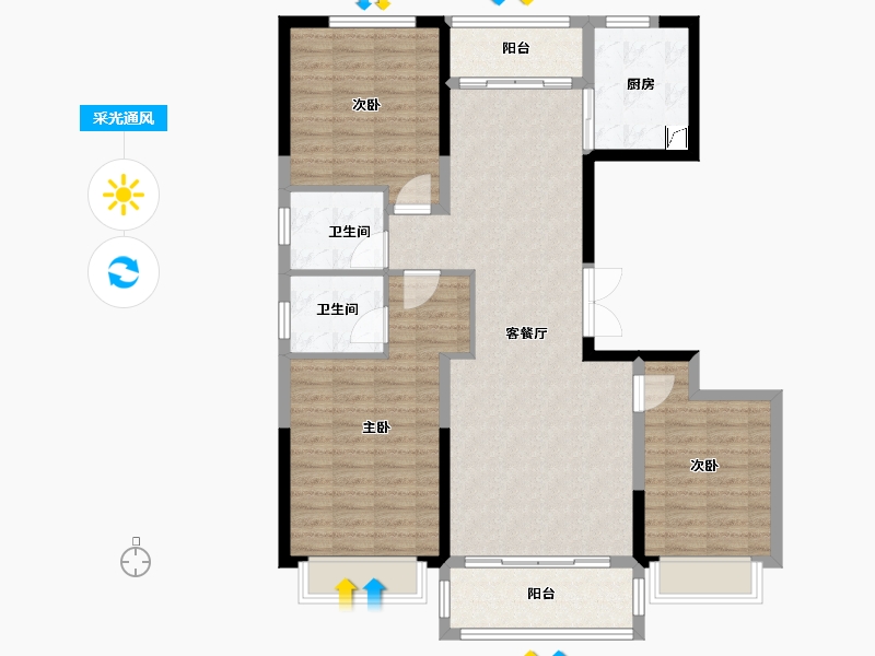 河南省-南阳市-上和院-109.00-户型库-采光通风