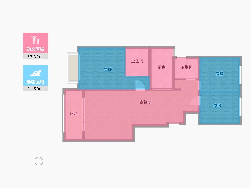 山东省-青岛市-凯景领盛华府-82.00-户型库-动静分区