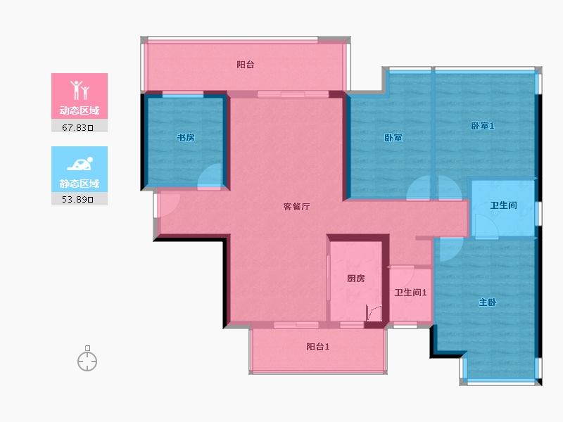 广西壮族自治区-南宁市-天健和府-115.00-户型库-动静分区