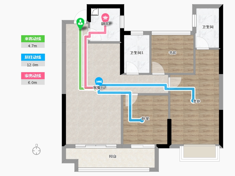 湖南省-怀化市-华远万江府-83.00-户型库-动静线