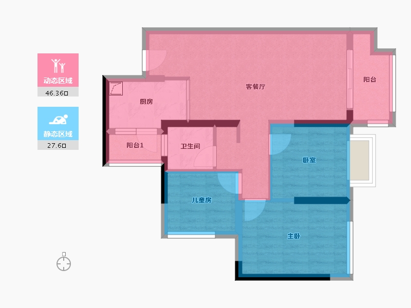 广东省-佛山市-集美江湾小区-77.00-户型库-动静分区