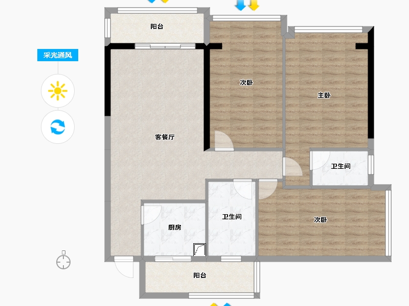 广西壮族自治区-贺州市-富贵苑锦绣华庭-110.00-户型库-采光通风