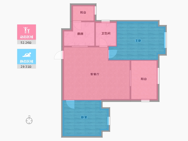 广东省-佛山市-顺德碧桂园-78.00-户型库-动静分区