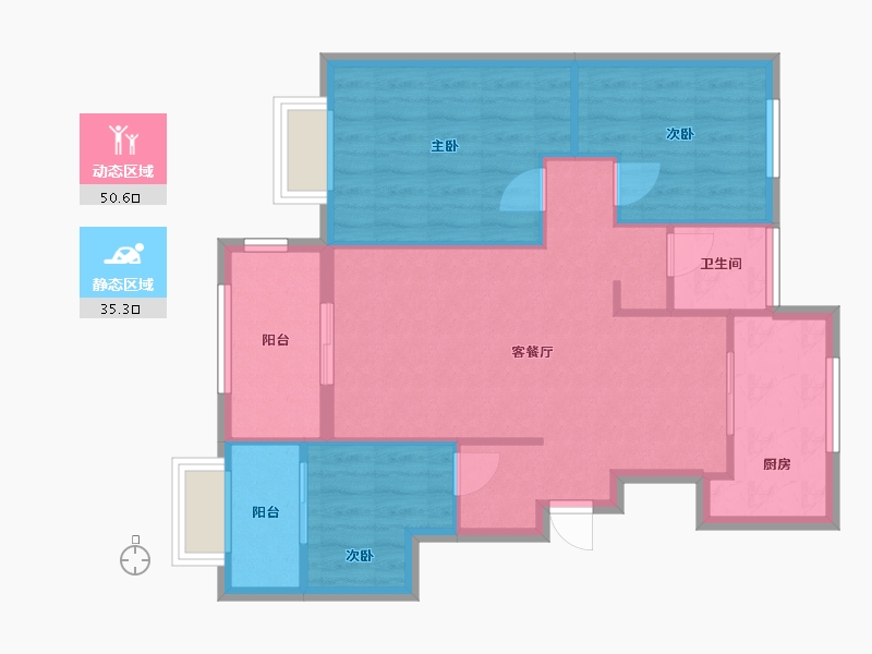 山东省-济南市-祥泰城-96.00-户型库-动静分区