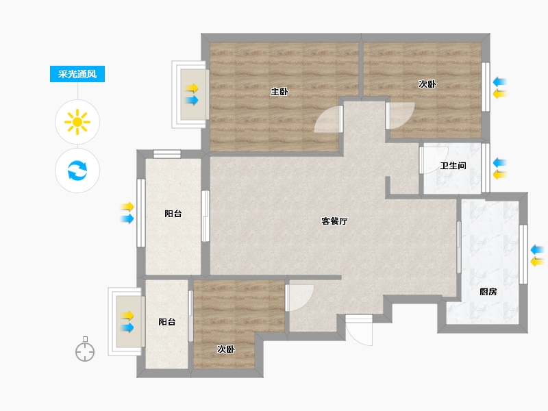 山东省-济南市-祥泰城-96.00-户型库-采光通风